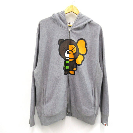 A BATHING APE x KAWS Baby Milo Zip Hoodie Gray Size L