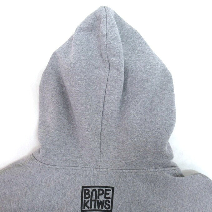 A BATHING APE x KAWS Baby Milo Zip Hoodie Gray Size L