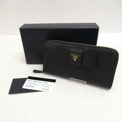 PRADA SAFFIANO FLOCCO Saffiano Wallet Black Size ONE SIZE