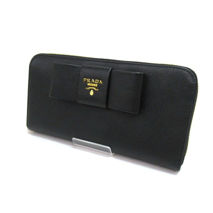 PRADA SAFFIANO FLOCCO Saffiano Wallet Black Size ONE SIZE