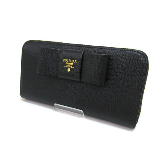 PRADA SAFFIANO FLOCCO Saffiano Wallet Black Size ONE SIZE