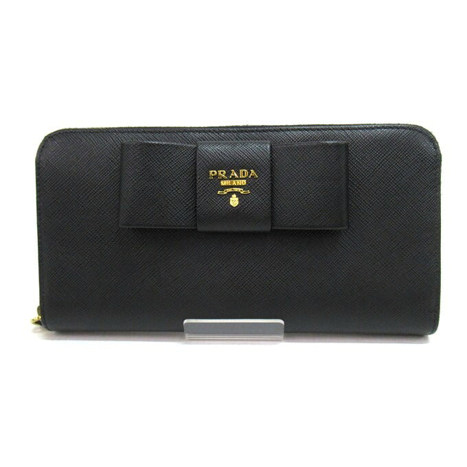 PRADA SAFFIANO FLOCCO Saffiano Wallet Black Size ONE SIZE