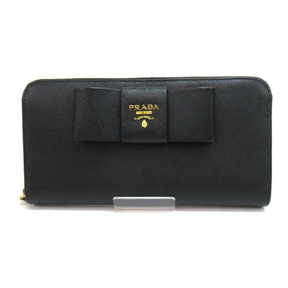 PRADA SAFFIANO FLOCCO Saffiano Wallet Black Size ONE SIZE