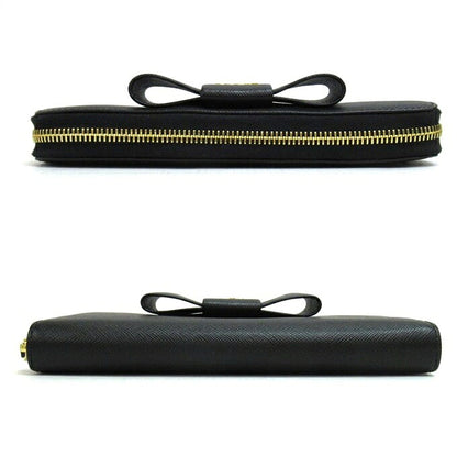PRADA SAFFIANO FLOCCO Saffiano Wallet Black Size ONE SIZE