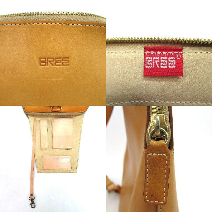 BREE Leather Backpack Camel Size ONE SIZE
