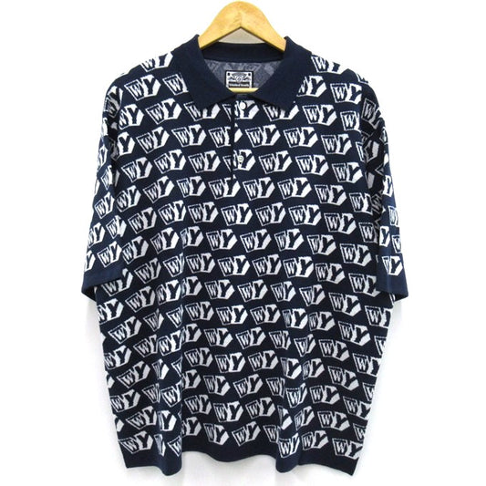 wasted youth Knit Short Sleeve Polo Navy Size XL