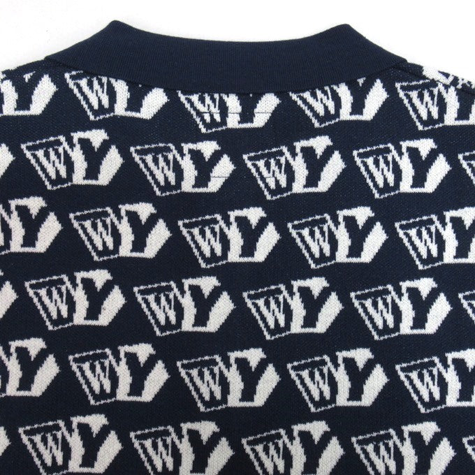 wasted youth Knit Short Sleeve Polo Navy Size XL