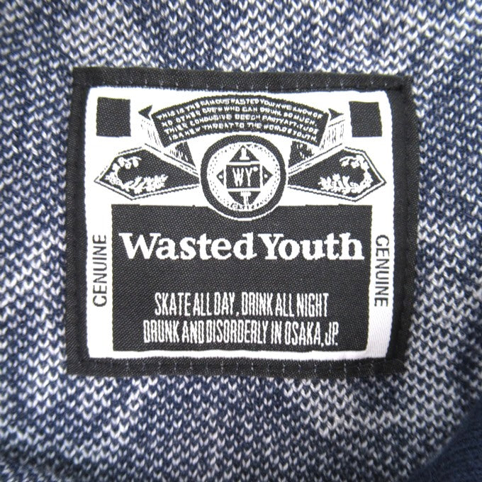 wasted youth Knit Short Sleeve Polo Navy Size XL