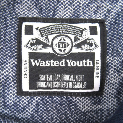 wasted youth Knit Short Sleeve Polo Navy Size XL