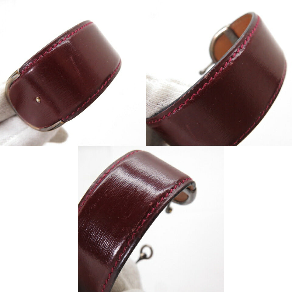 HERMES Horsebit Leather Bangle Brown