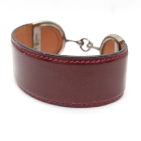 HERMES Horsebit Leather Bangle Brown