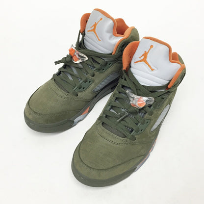 NIKE Air Jordan 5 Retro Olive Orange Multi Sneakers Size 8