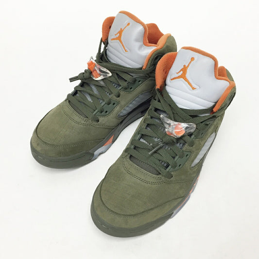 NIKE Air Jordan 5 Retro Olive Orange Multi Sneakers Size 8