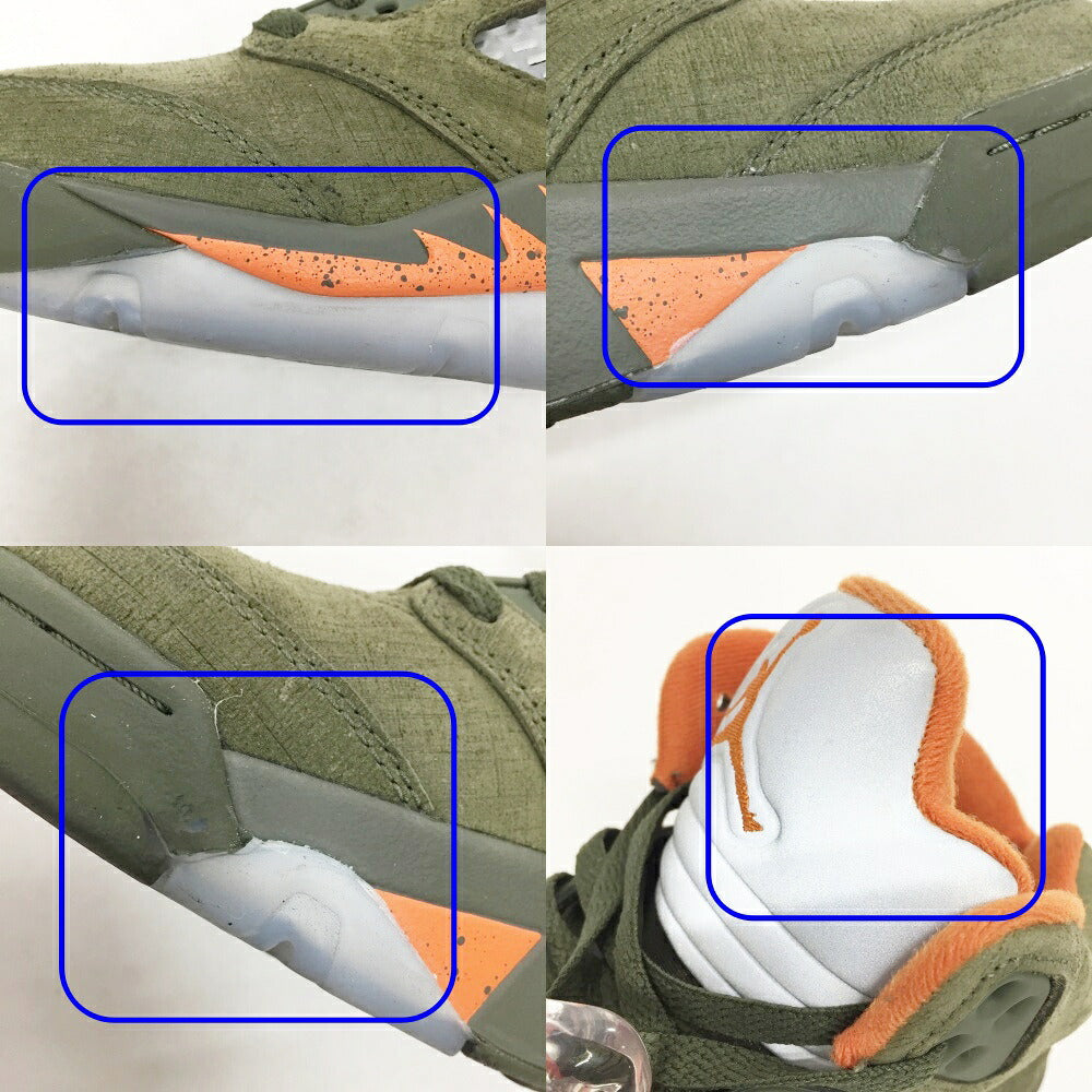 NIKE Air Jordan 5 Retro Olive Orange Multi Sneakers Size 8