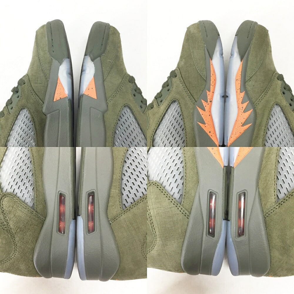 NIKE Air Jordan 5 Retro Olive Orange Multi Sneakers Size 8