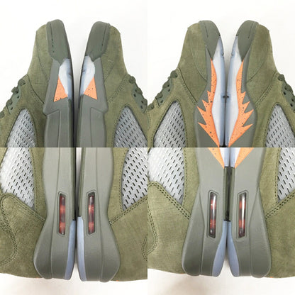 NIKE Air Jordan 5 Retro Olive Orange Multi Sneakers Size 8