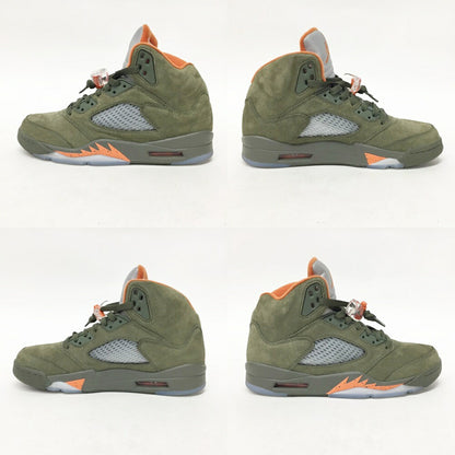 NIKE Air Jordan 5 Retro Olive Orange Multi Sneakers Size 8