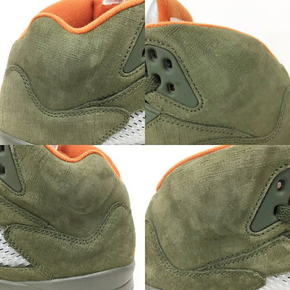 NIKE Air Jordan 5 Retro Olive Orange Multi Sneakers Size 8