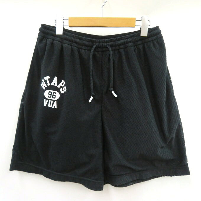 WTAPS 24SS WUS 02 Mesh Logo Print Shorts Black Size 04