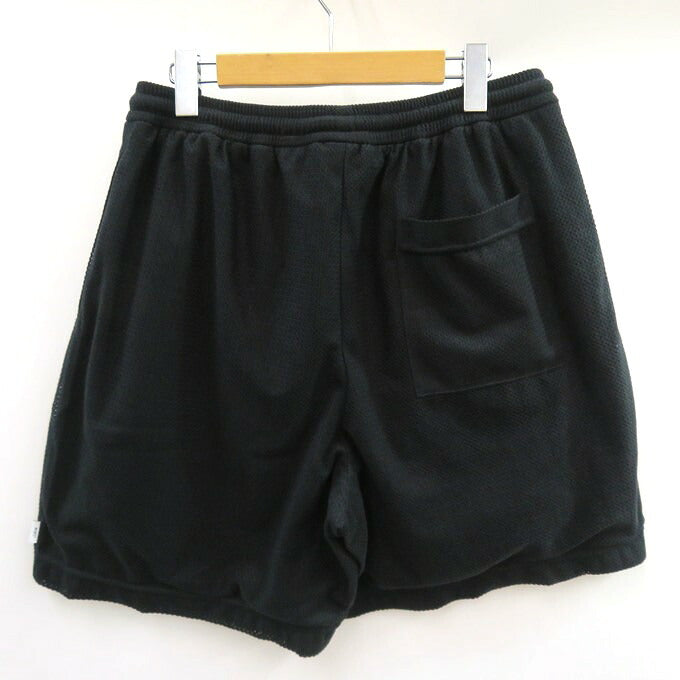 WTAPS 24SS WUS 02 Mesh Logo Print Shorts Black Size 04