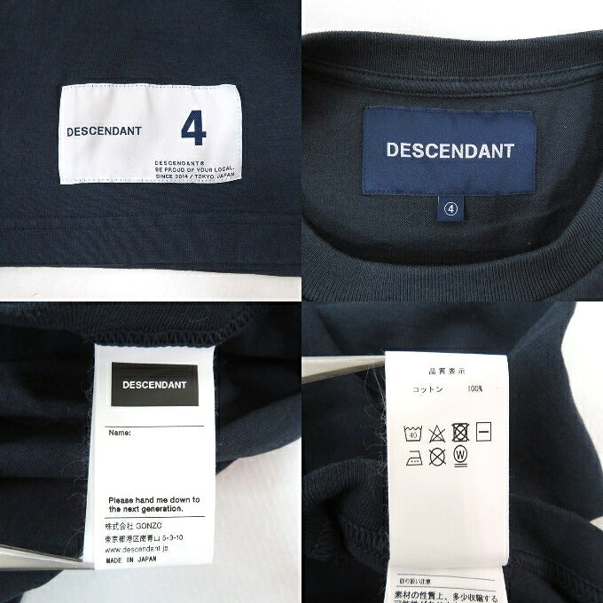 DESCENDANT 24SS TEAM SS Print T-Shirt Navy Size 4