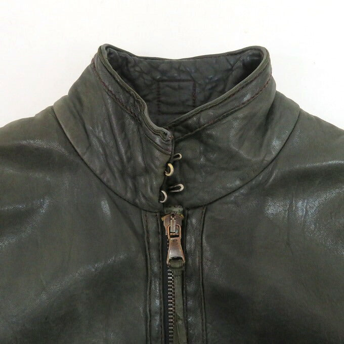 AVIREX 90s Italian Sheepskin Leather Jacket Green Size 40