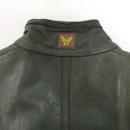 AVIREX 90s Italian Sheepskin Leather Jacket Green Size 40