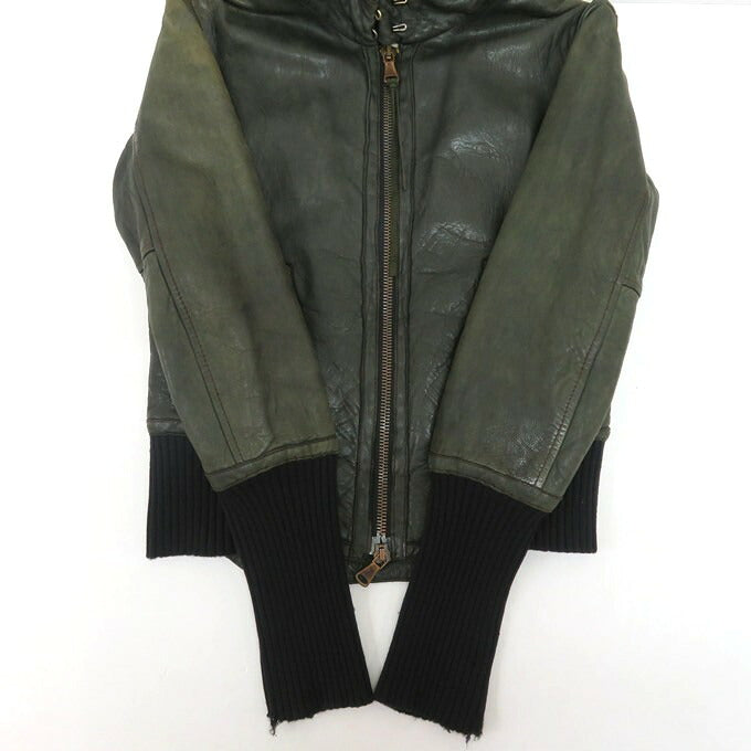 AVIREX 90s Italian Sheepskin Leather Jacket Green Size 40