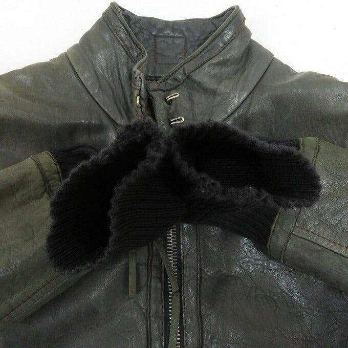 AVIREX 90s Italian Sheepskin Leather Jacket Green Size 40