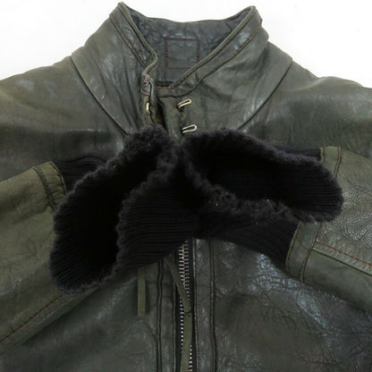 AVIREX 90s Italian Sheepskin Leather Jacket Green Size 40