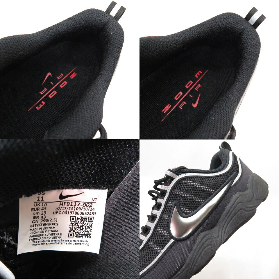 NIKE AIR ZOOM SPIRIDON SP Black Metallic Silver Sneakers