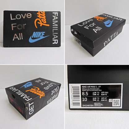 NIKE AIR MAX Patta 1 "Noise Aqua" Multi Sneakers Size 26.5cm