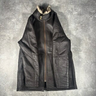 WIND ARMOR Brown Shearling Leather Coat Size XL