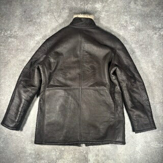 WIND ARMOR Brown Shearling Leather Coat Size XL