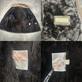 WIND ARMOR Brown Shearling Leather Coat Size XL