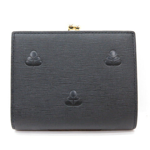Orla Kiely Black Stem Embossed Clasp Wallet Size ONE SIZE