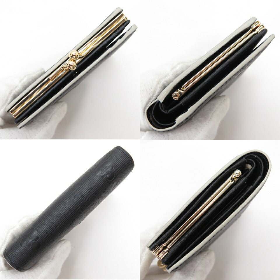 Orla Kiely Black Stem Embossed Clasp Wallet Size ONE SIZE