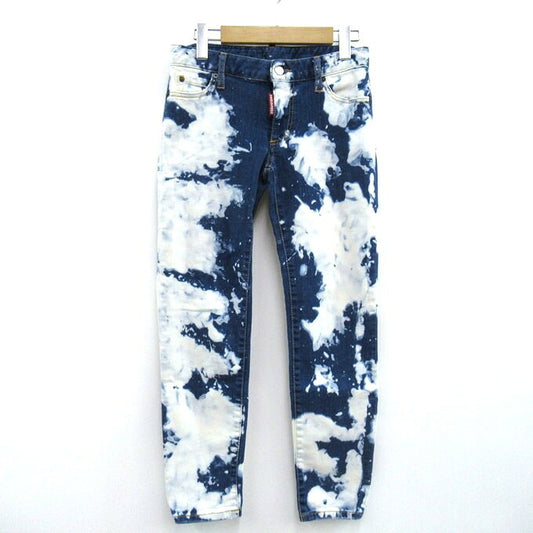 DSQUARED2 Cropped Tie-Dye Denim Jeans Indigo Size 36