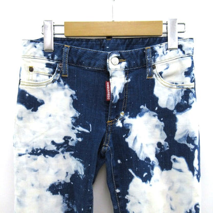 DSQUARED2 Cropped Tie-Dye Denim Jeans Indigo Size 36