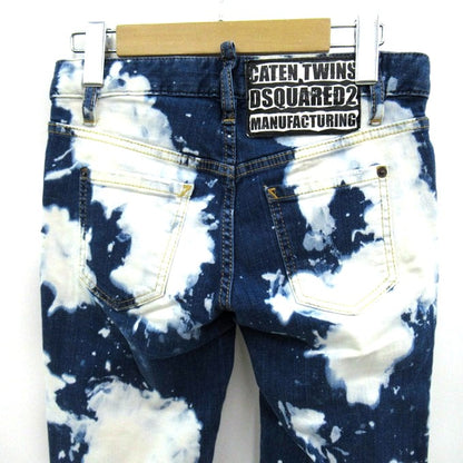 DSQUARED2 Cropped Tie-Dye Denim Jeans Indigo Size 36