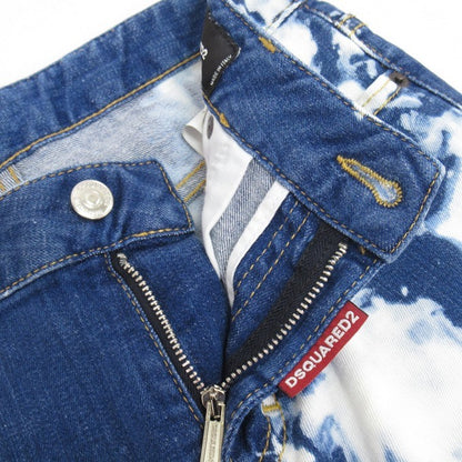 DSQUARED2 Cropped Tie-Dye Denim Jeans Indigo Size 36