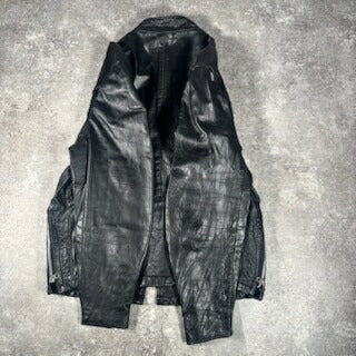 Vintage 70s Black Leather Single Rider Jacket USA Size 44