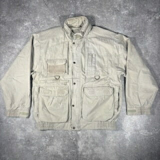EDDIE BAUER 80s 90s Vintage Fishing Jacket Beige Size M