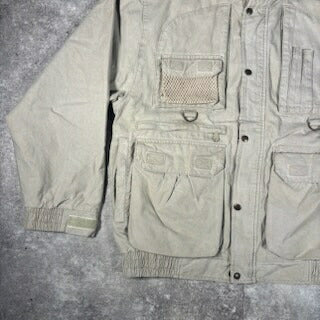 EDDIE BAUER 80s 90s Vintage Fishing Jacket Beige Size M