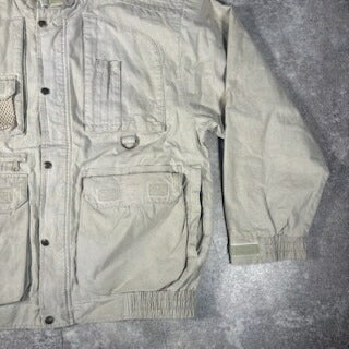 EDDIE BAUER 80s 90s Vintage Fishing Jacket Beige Size M