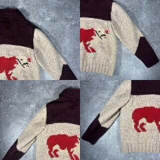 Unknown 60s Vintage Cowichan Zip Sweater Brown