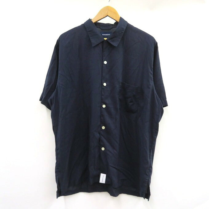 DESCENDANT Achieve Rayon Open Collar Shirt Navy Size 3