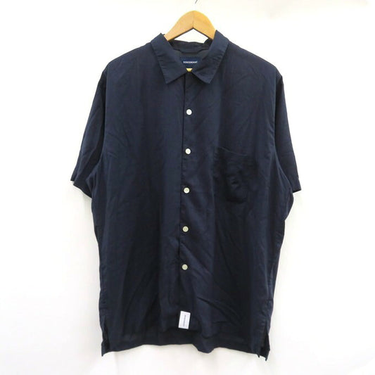DESCENDANT Achieve Rayon Open Collar Shirt Navy Size 3