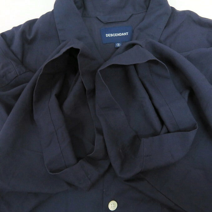 DESCENDANT Achieve Rayon Open Collar Shirt Navy Size 3