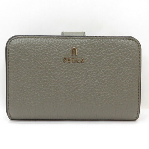 FURLA CAMELIA M Grain Leather Compact Wallet Size ONE SIZE